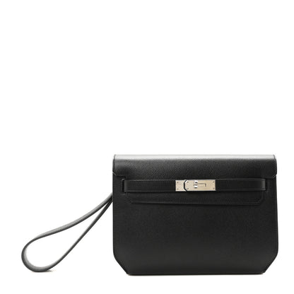 Hermes Epsom Kelly Depeches 25 Pouch Black 1 of 11
