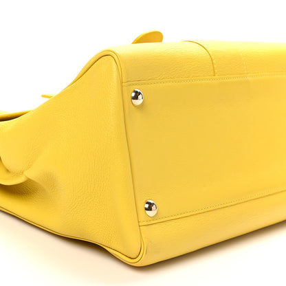 Delvaux Grained Calfskin MM Brillant Satchel Yellow 10 of 11