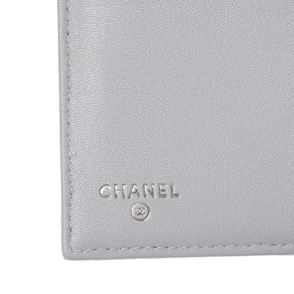 Chanel Lambskin Quilted CC Box Flap Wallet Grey 7 of 10