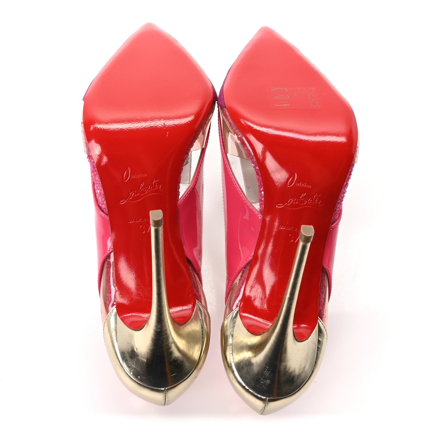 PVC Metal Gloss Patent Galata 120 Pumps  37 Pink