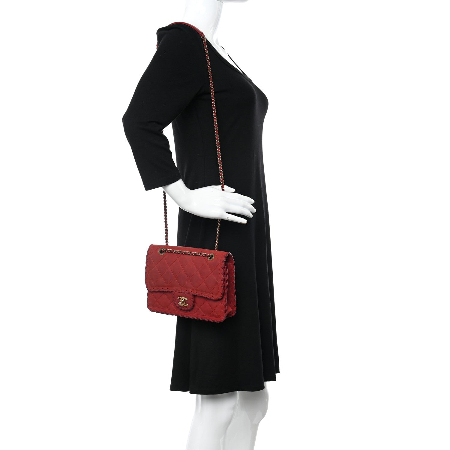 Chanel Iridescent Calfskin Small Happy Stitch Flap Red 2 of 12