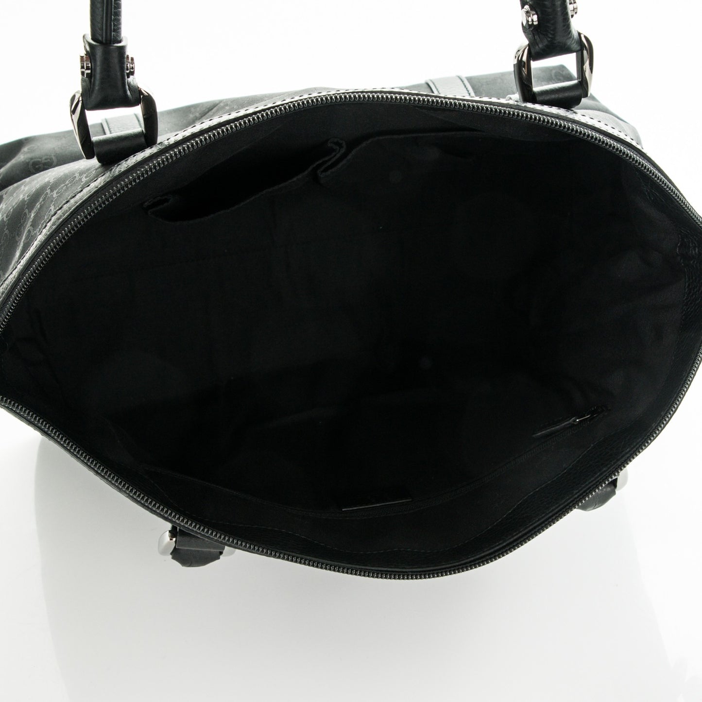 Nylon Monogram Medium GG Charm Dome Satchel Black