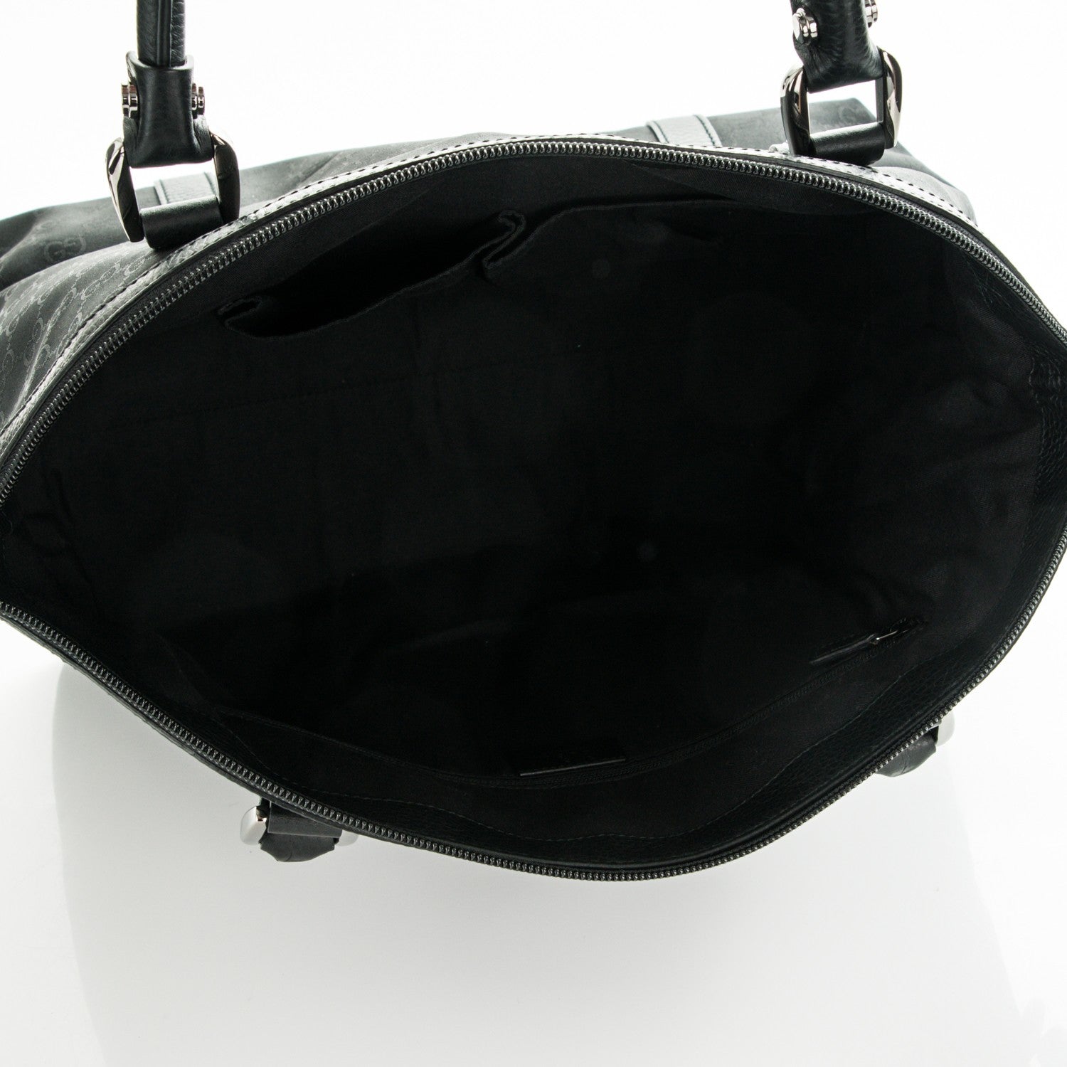 Gucci Nylon Monogram Medium GG Charm Dome Satchel Black 5 of 7