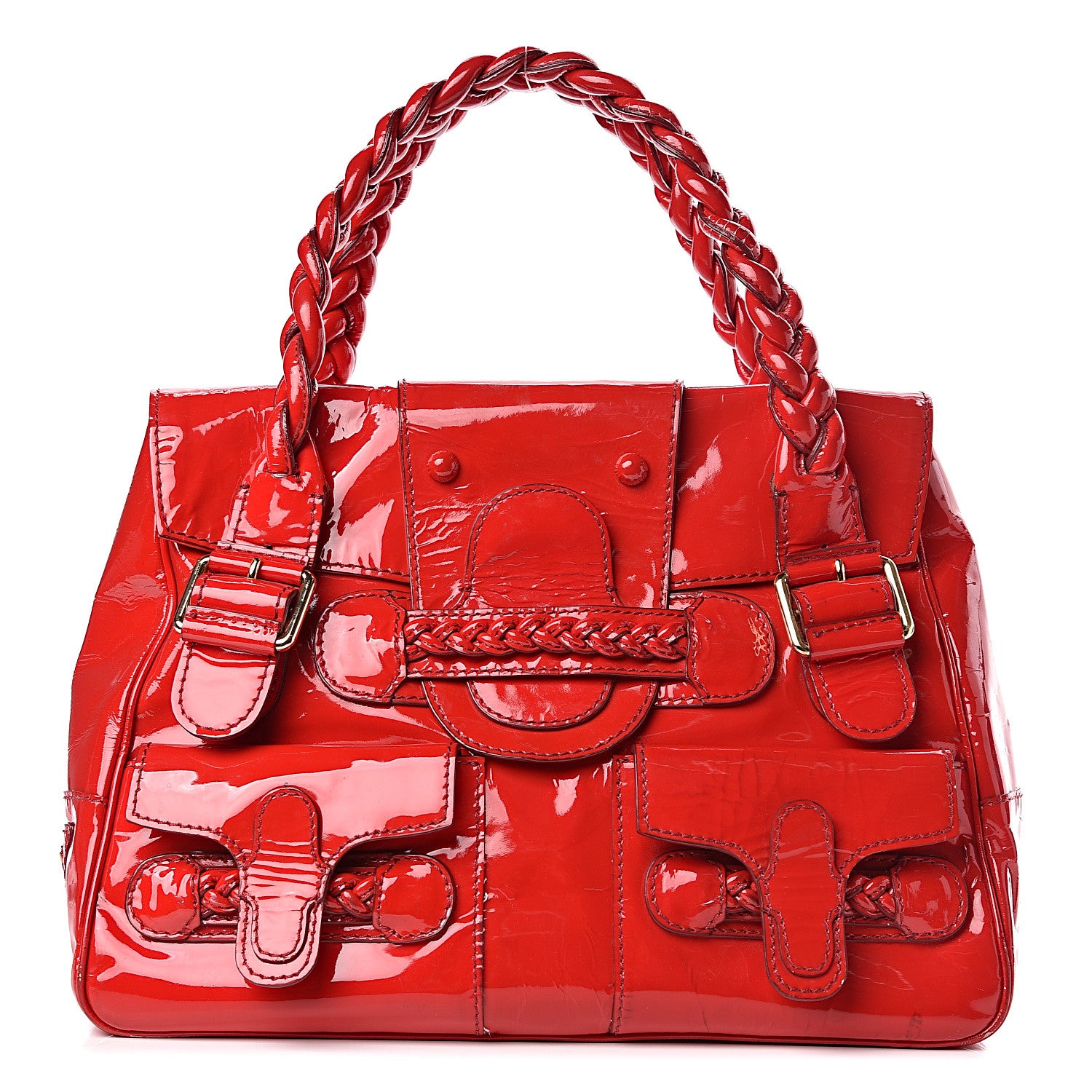 Valentino Garavani Patent Large Histoire Red 1 of 25