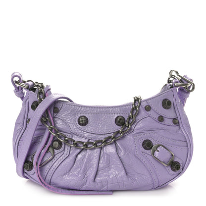 Balenciaga Agneau Arena Le Cagole Mini Purse With Chain Lilac 1 of 10