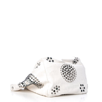 Jimmy Choo Calfskin Studded Lola Tote White 4 of 12