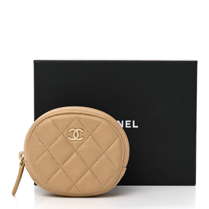 Chanel Metallic Lambskin Quilted Zip Around Classic Coin Purse Gold 9 of 9