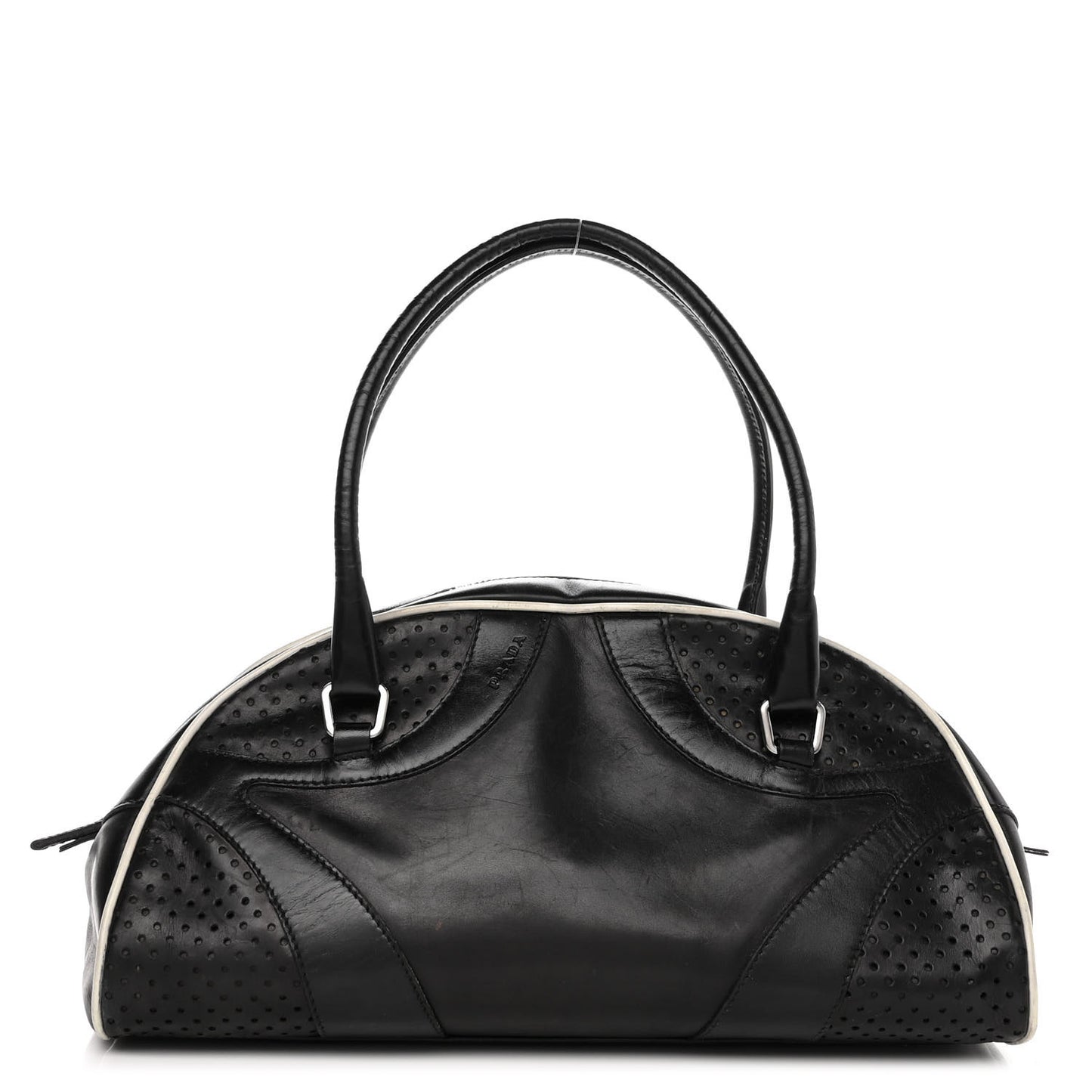 Vitello Drive Perforated Bowling Bag Black