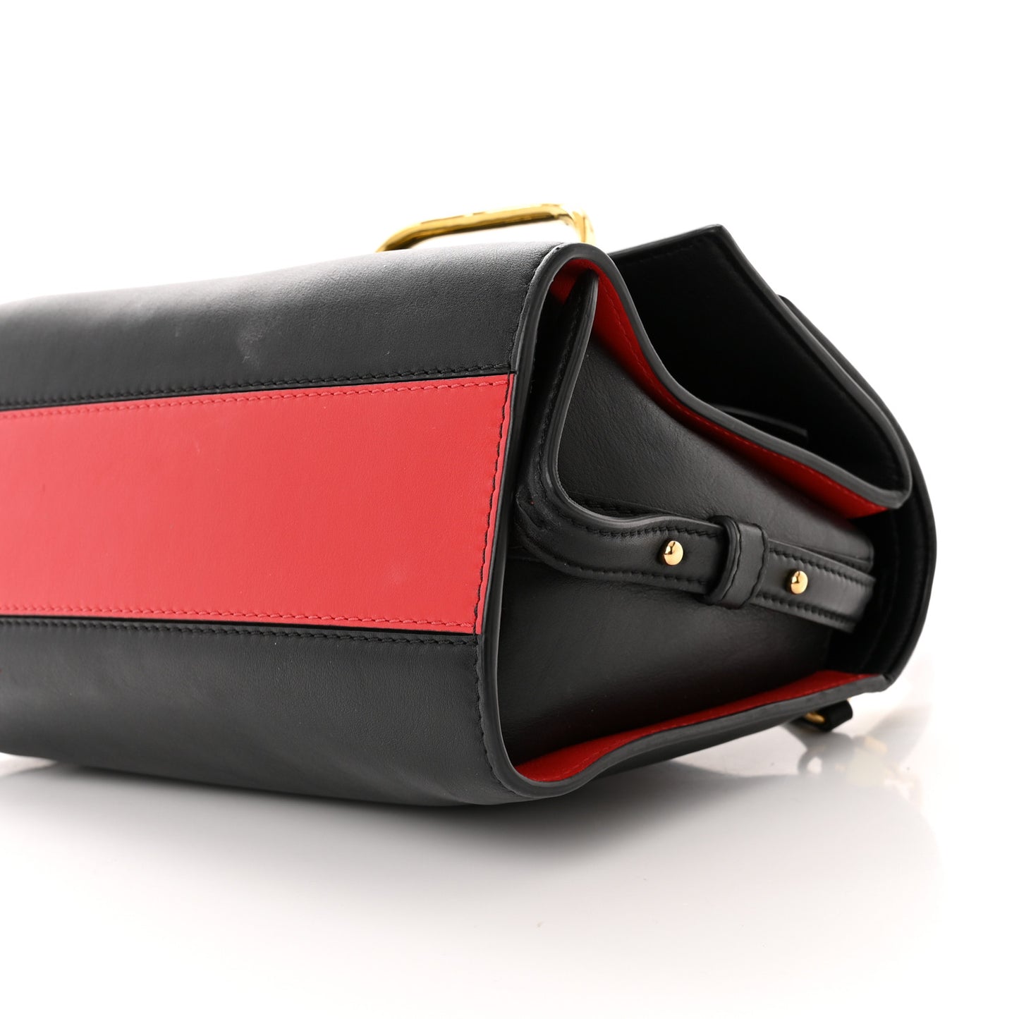 Calfskin The Small Story Bag Black Red