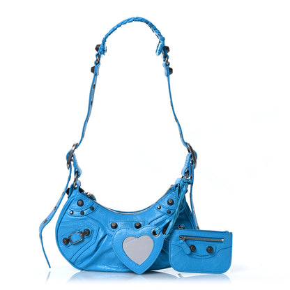Balenciaga Agneau Arena Le Cagole Shoulder Bag XS Cyan 3 of 11