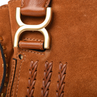 Chloe Suede Calfskin Braided Medium Marcie Satchel Caramel 12 of 13