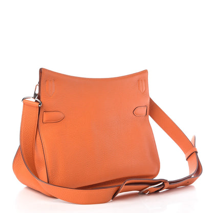 Hermes Taurillon Clemence Jypsiere 34 Orange 3 of 9