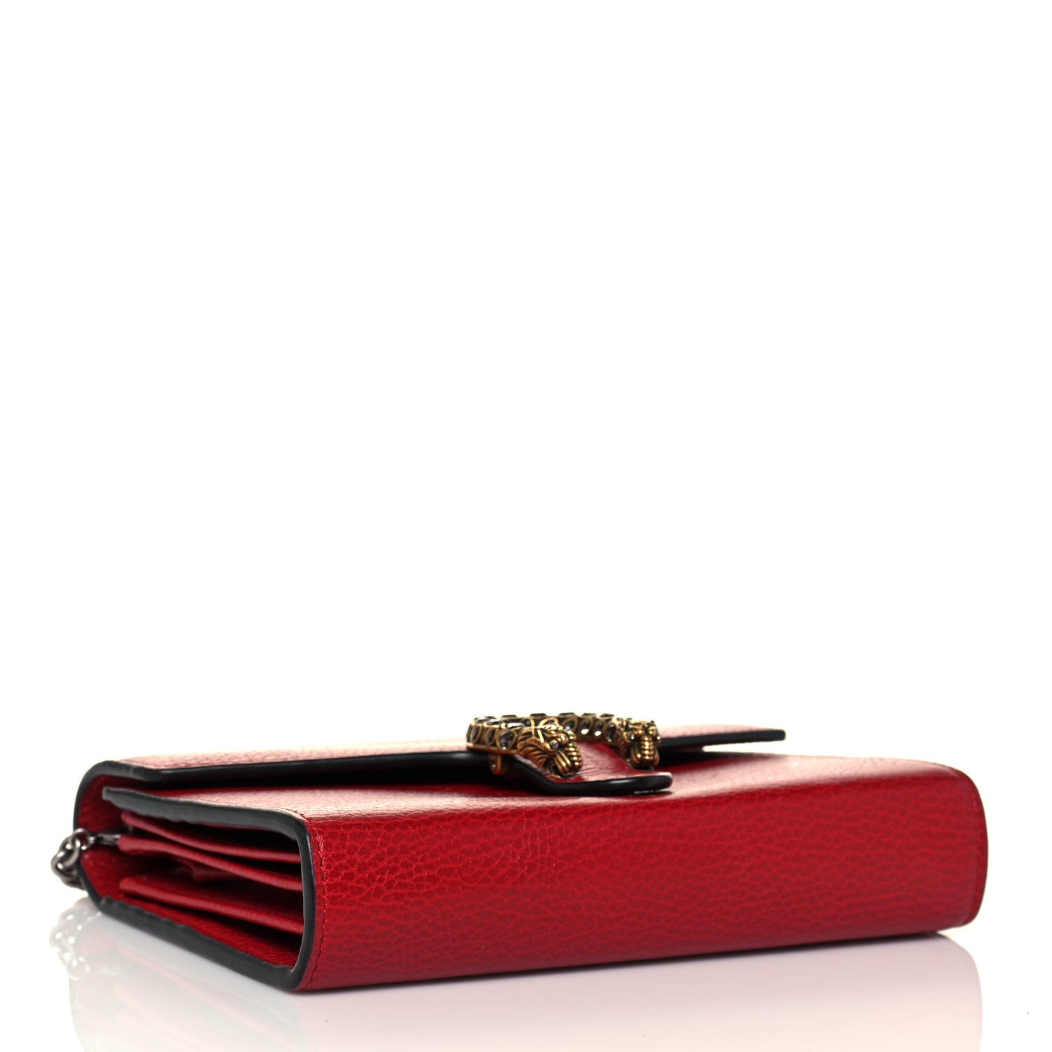 Gucci Calfskin Mini Dionysus Chain Wallet Hibiscus Red 3 of 12