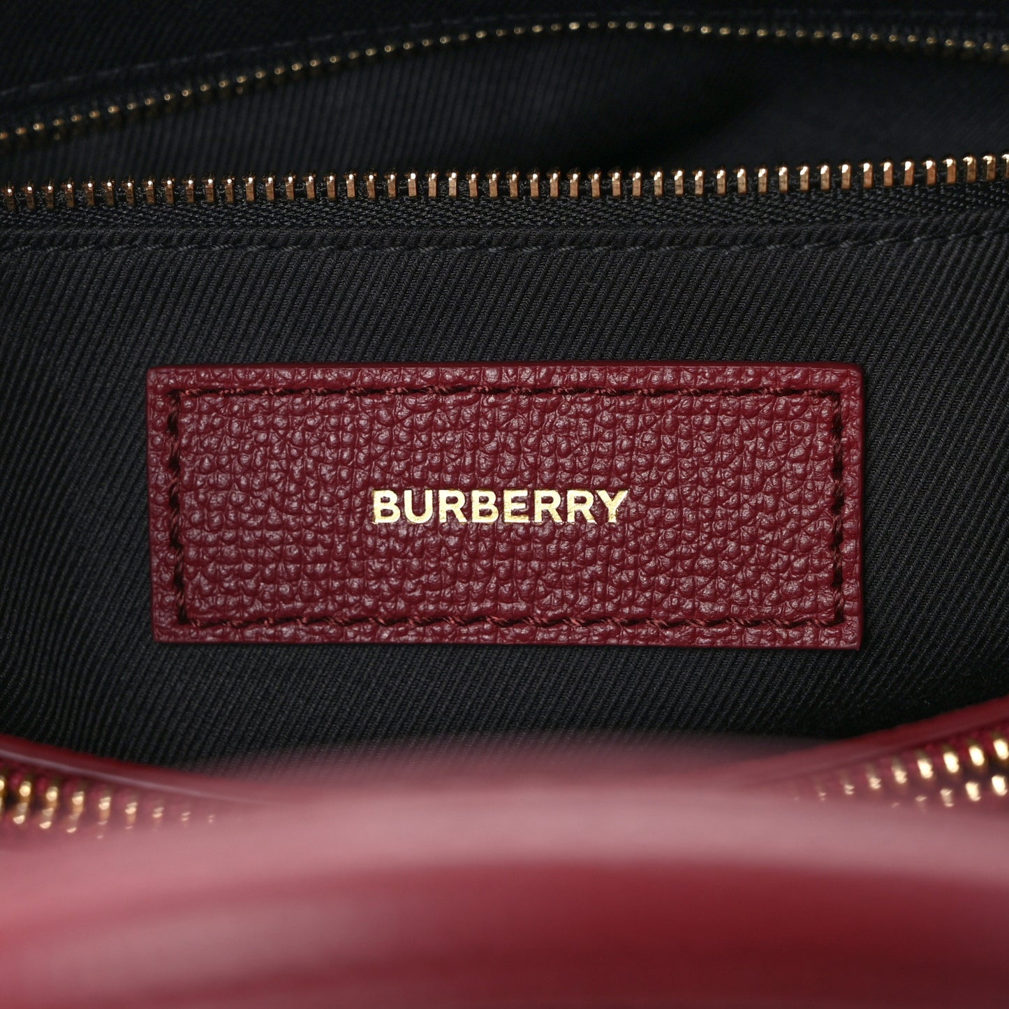 Grainy Calfskin House Check Medium Banner Tote Mahogany Red