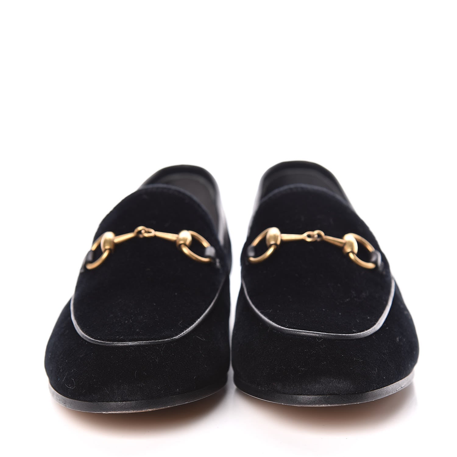 Gucci Velvet Horsebit Womens Jordaan Loafers 35 Black 2 of 11