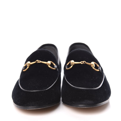 Gucci Velvet Horsebit Womens Jordaan Loafers 35 Black 2 of 11