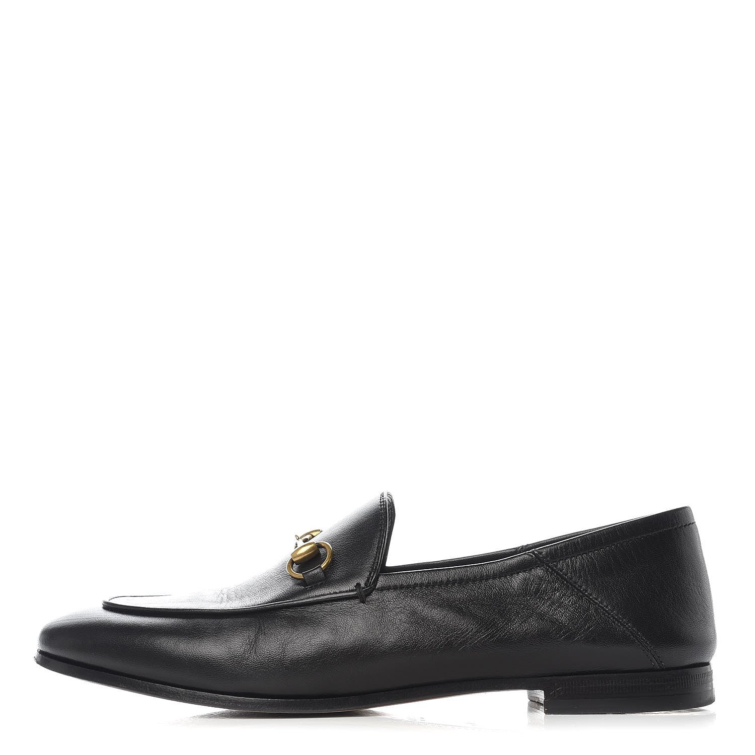 Gucci Lambskin Womens Brixton Horsebit Loafers 38.5 Black 1 of 12