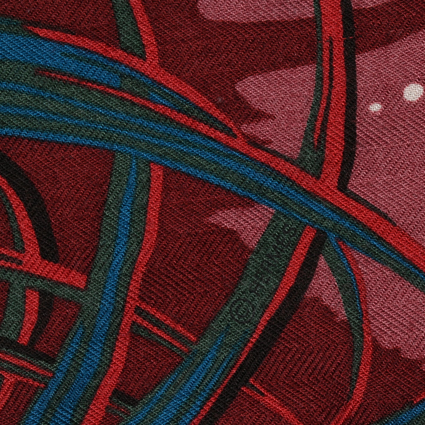 Cashmere Silk Tyger Tyger Shawl 140 Bordeaux Bleu Corail