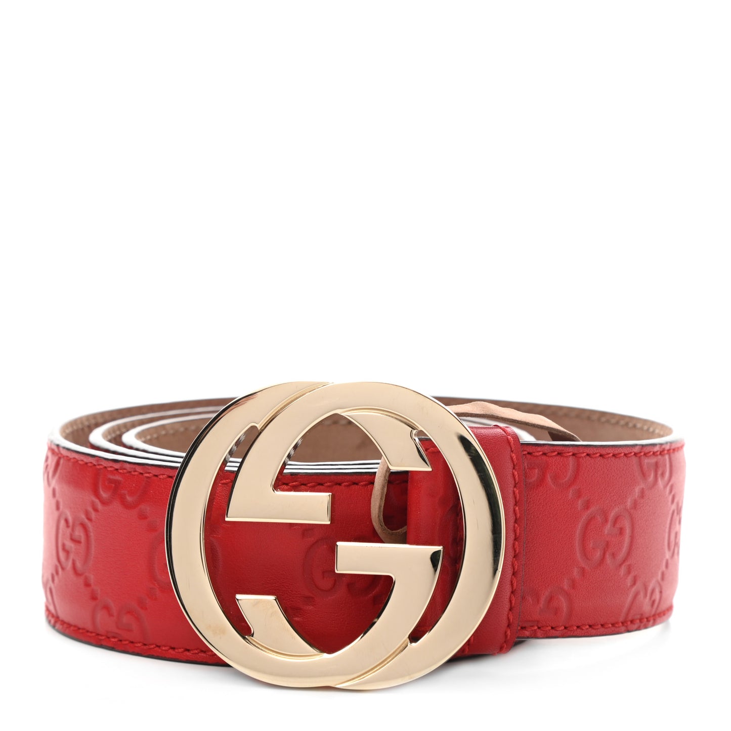 Guccissima Signature Interlocking G 40mm Belt 90 36 Red