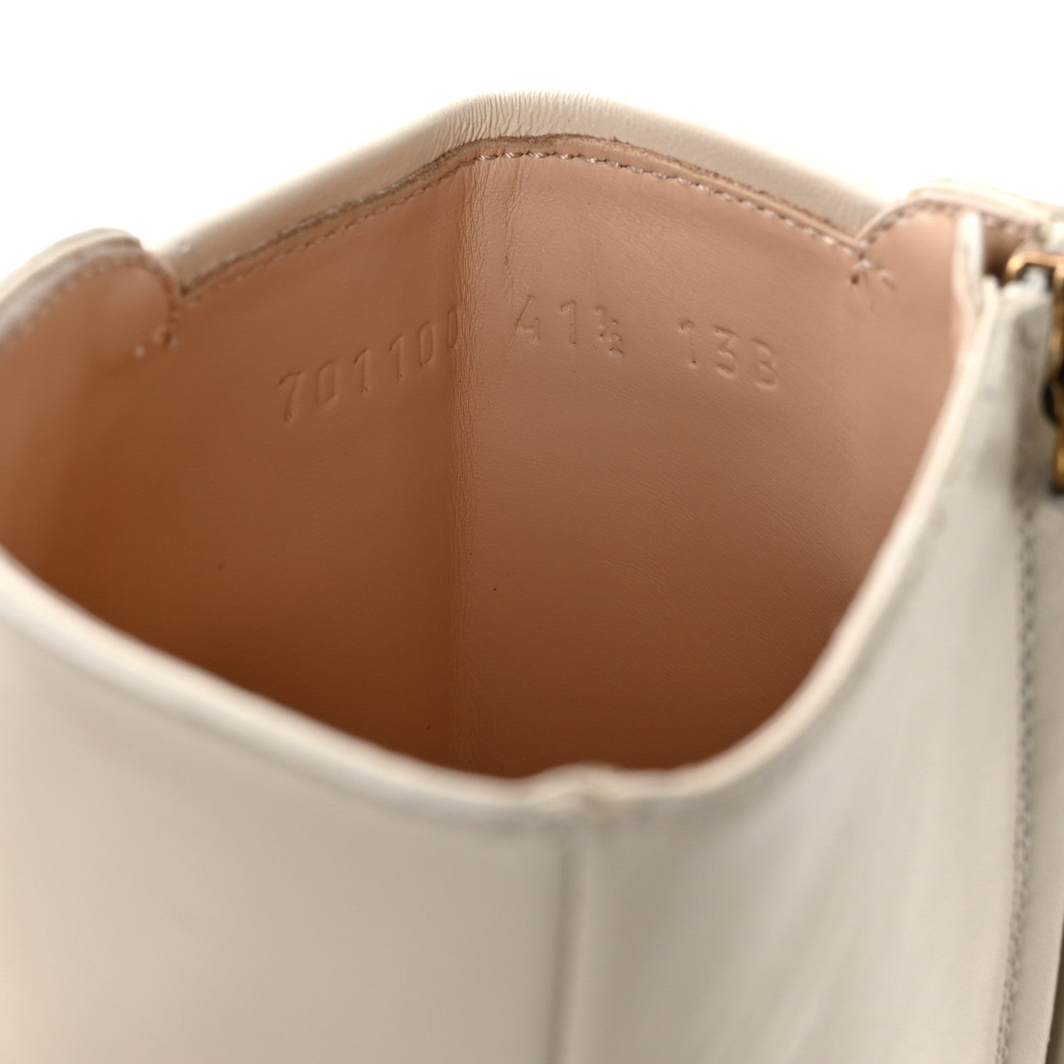 Gucci Kensington Calfskin Nappa GG Supreme Monogram Womens Double Buckle Ankle Boots 41.5 Mystic White Beige 8 of 9