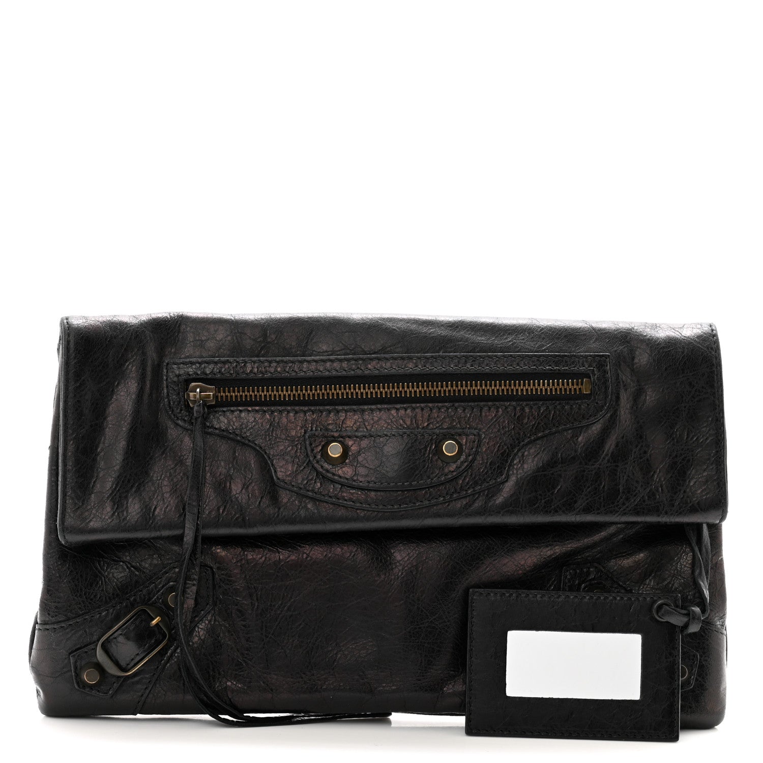Balenciaga Agneau Classic Hardware Envelope Clutch Black 3 of 10