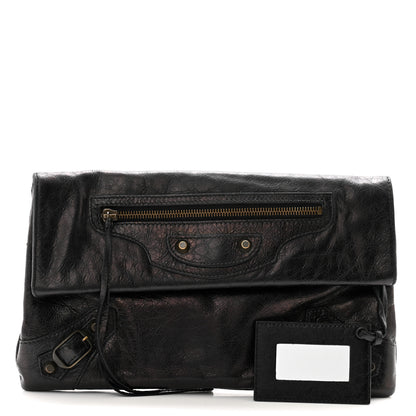 Balenciaga Agneau Classic Hardware Envelope Clutch Black 3 of 10