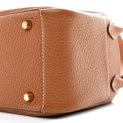 Hermes Taurillon Clemence Mini Lindy 20 Gold 9 of 12
