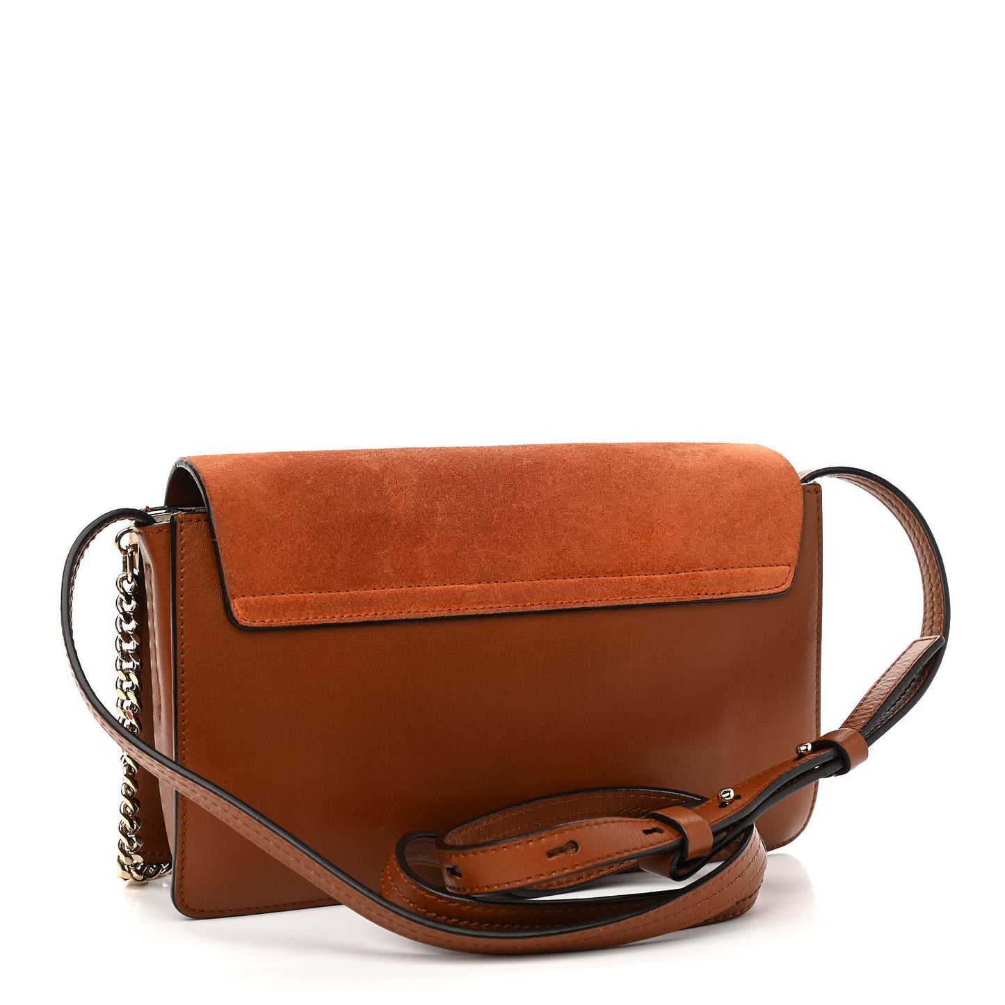 Suede Calfskin Small Faye Shoulder Bag Tobacco