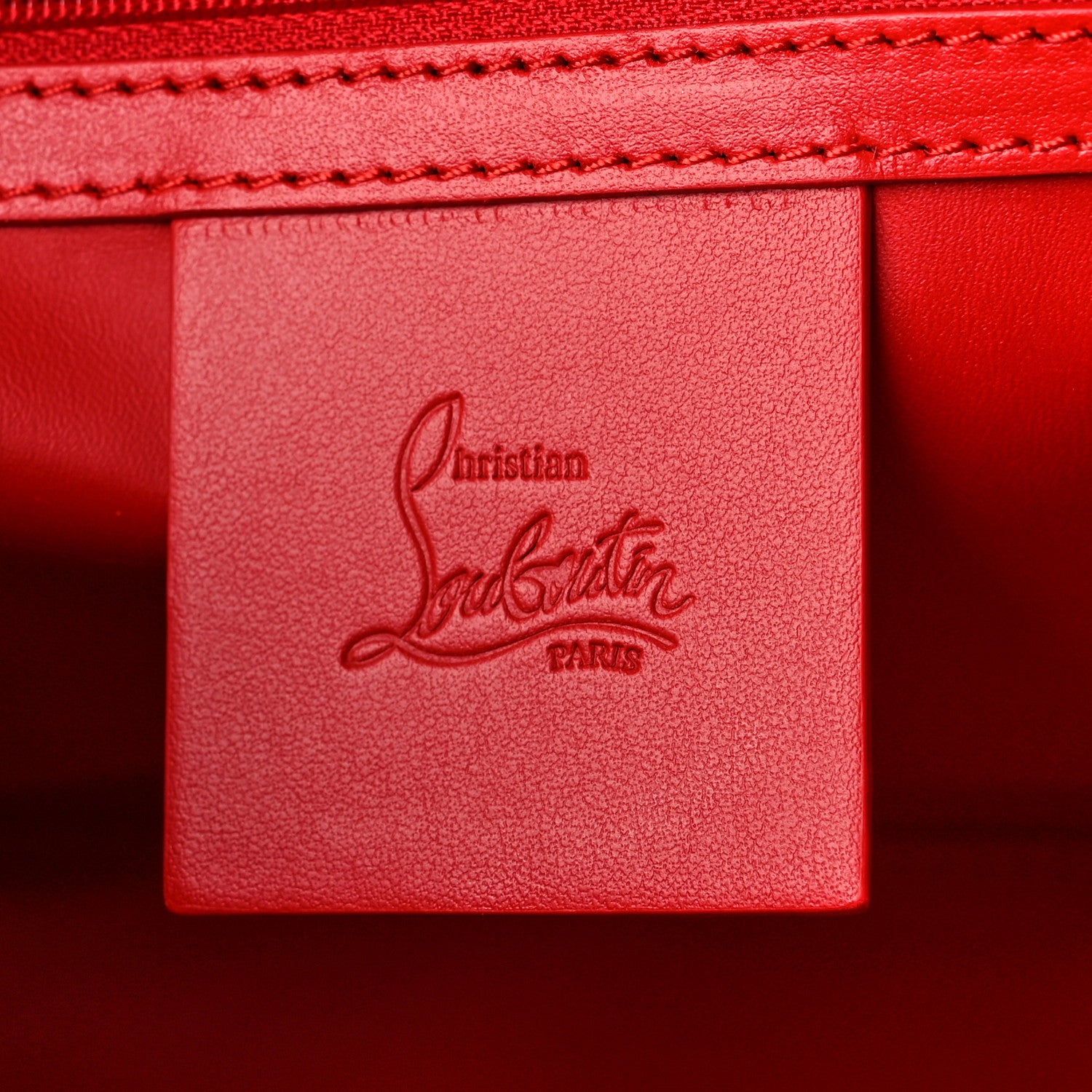 Christian Louboutin Calfskin Leopard Spiked Medium Paloma Red 5 of 7
