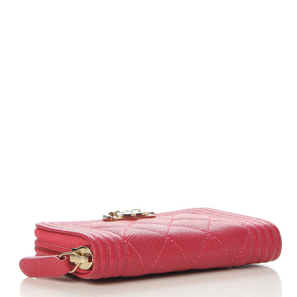 Chanel Caviar Quilted Boy Zip Around Coin Purse Wallet Fuchsia 4 of 15