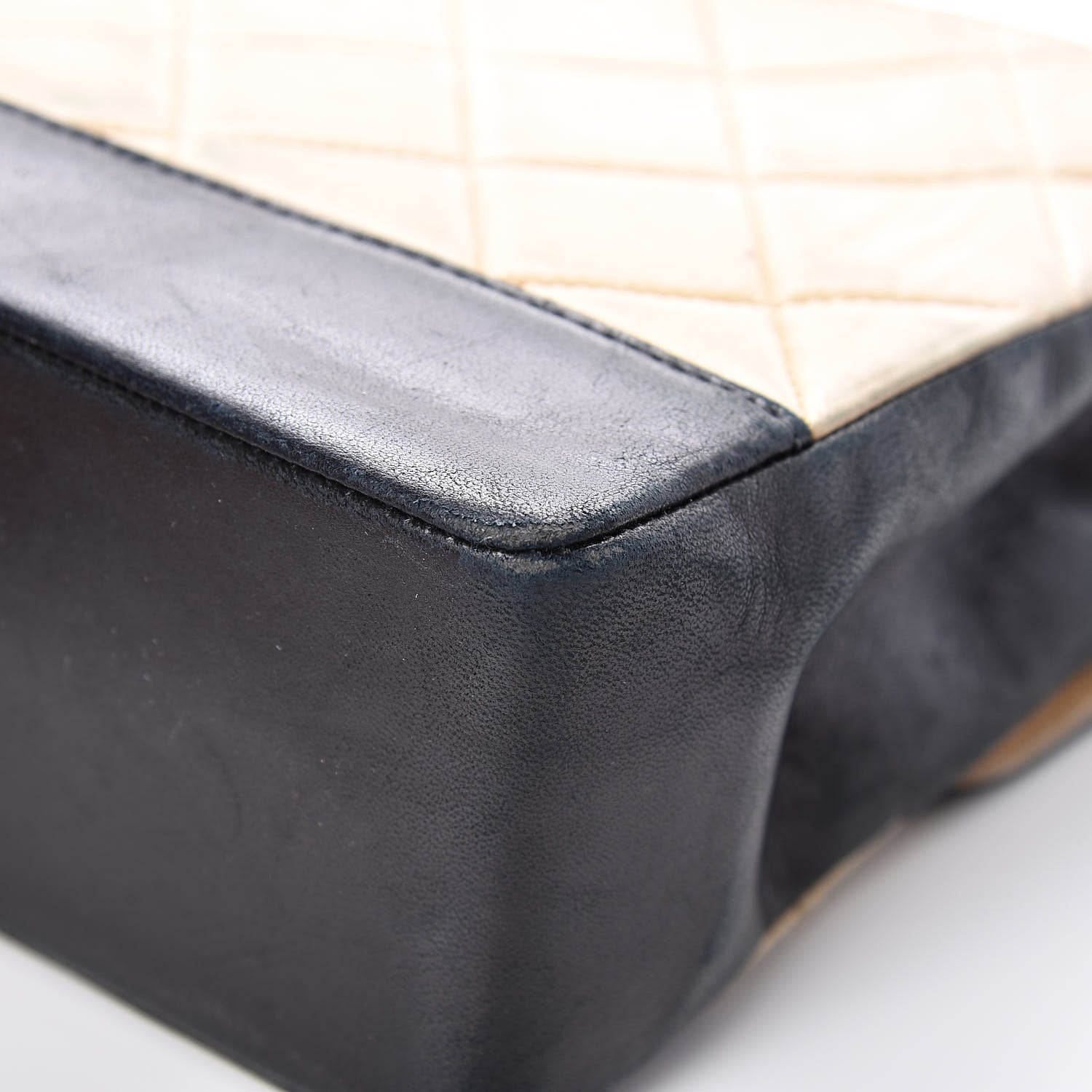 Chanel Lambskin Quilted Medium Single Flap Beige Black 14 of 26
