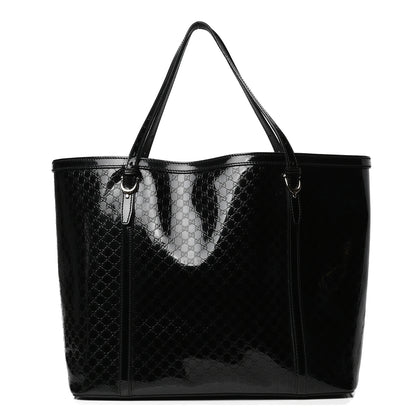 Gucci Patent Microguccissima Medium Nice Tote Black 1 of 5
