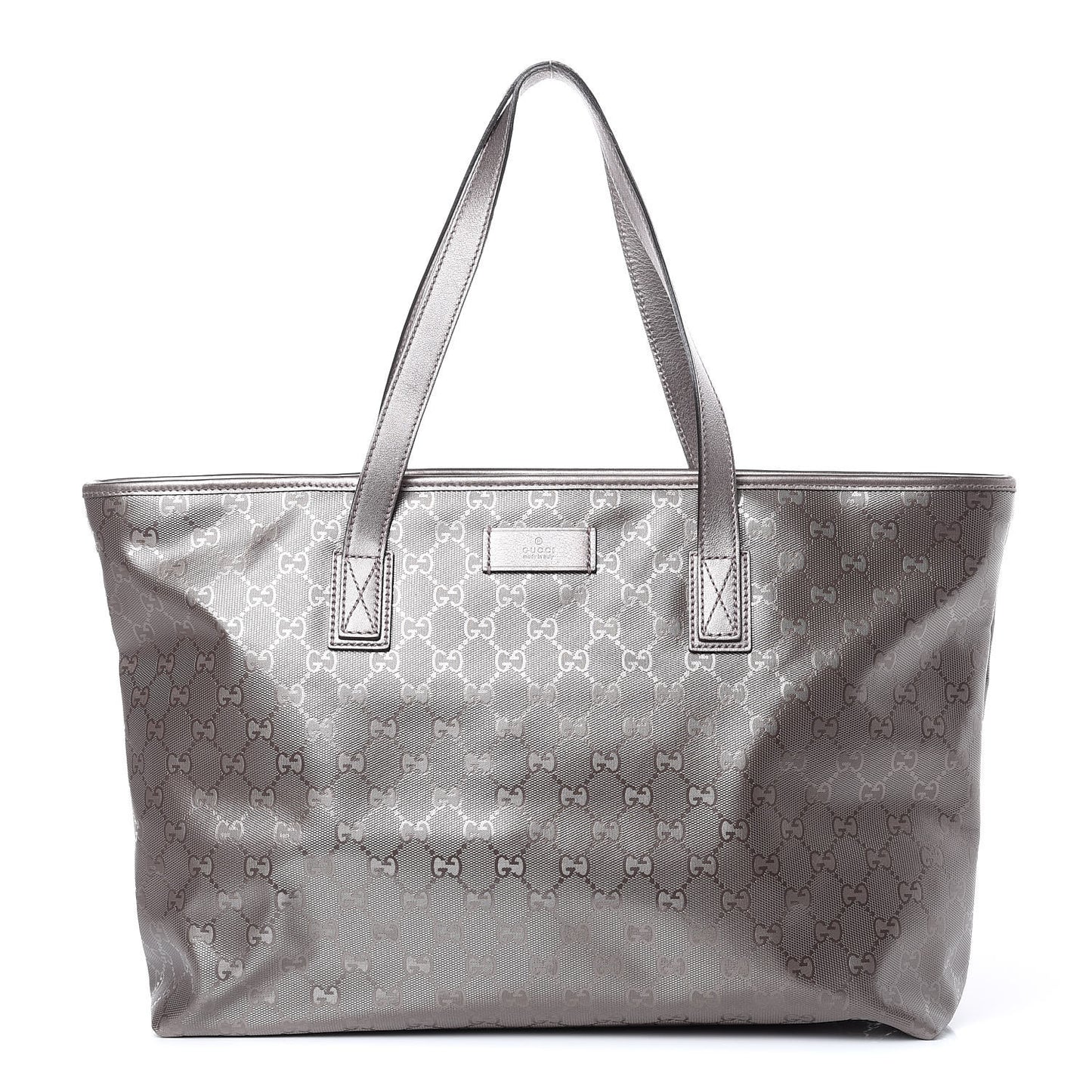 Imprime Monogram Medium Zippered Shopping Tote Pewter