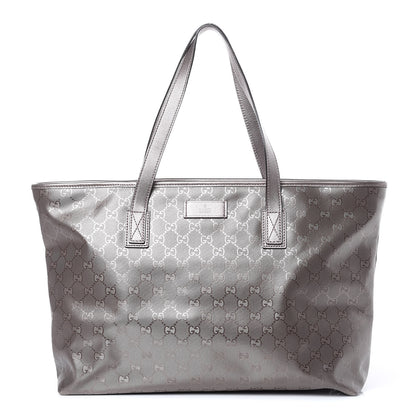 Gucci Imprime Monogram Medium Zippered Shopping Tote Pewter 1 of 11