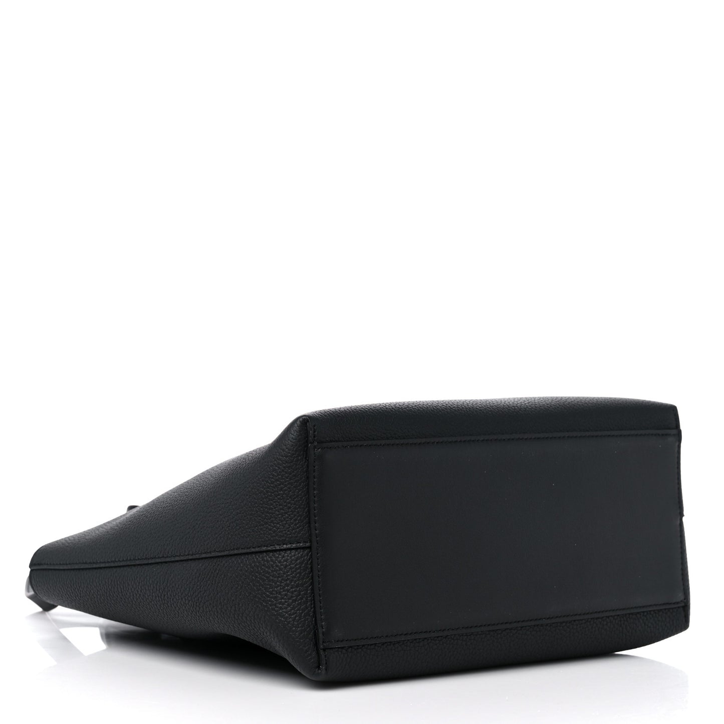 Grained Calfskin Small Anagram Tote Black