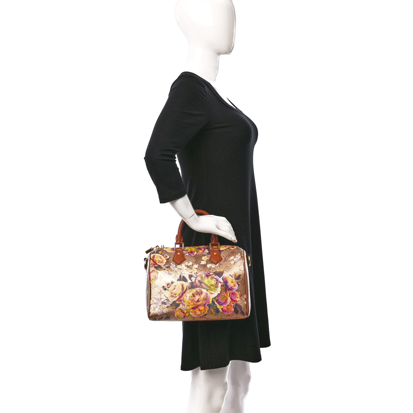 Metallic Monogram LV Garden Speedy Bandouliere 25 Gold
