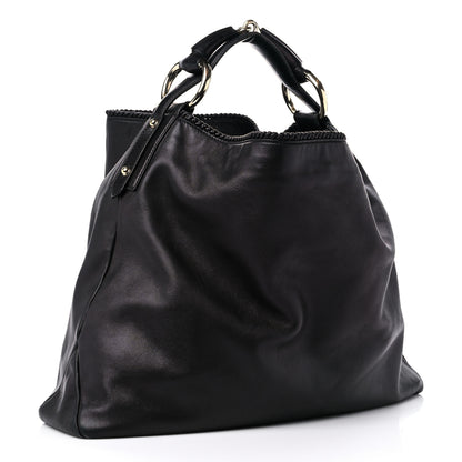 Gucci Calfskin Large Horsebit Chain Hobo Black 3 of 16