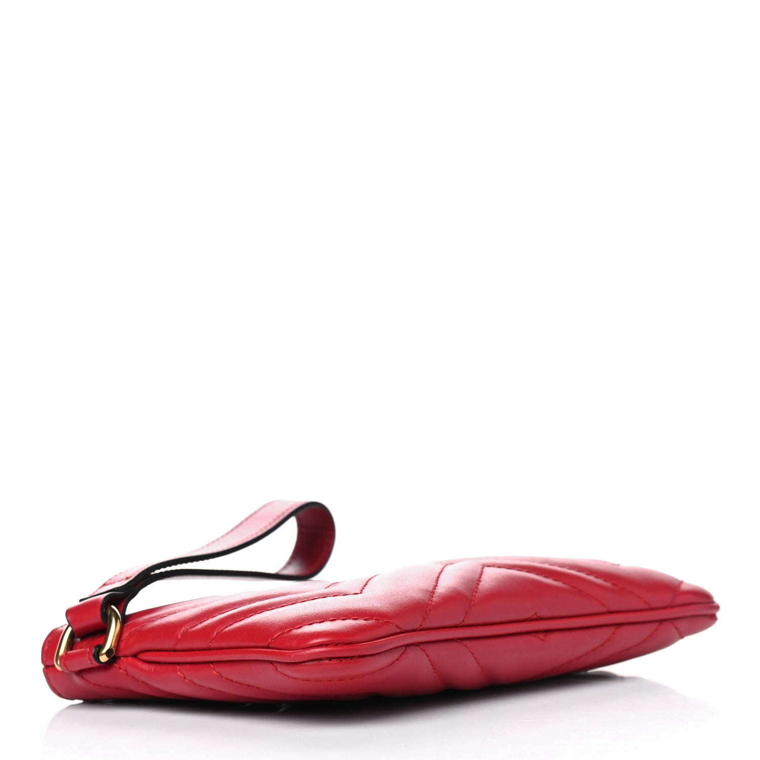 Gucci Calfskin Matelasse GG Marmont Wrist Wallet Hibiscus Red 3 of 11