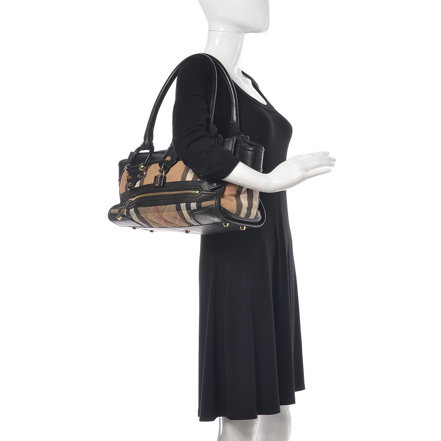 Burberry House Check Quilted Large Manor Tote Black 2 of 18