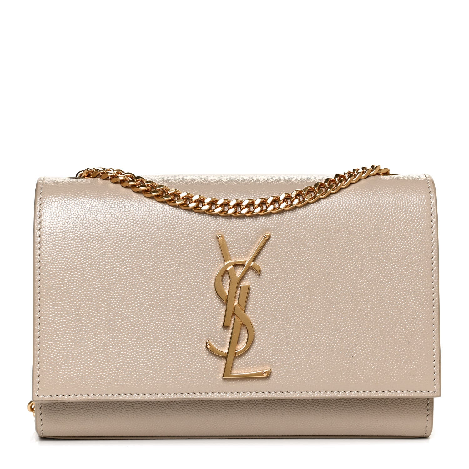 Saint Laurent Grain De Poudre Small Monogram Kate Satchel Sea Salt 1 of 13