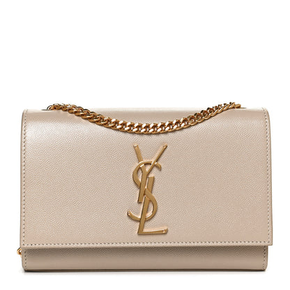 Saint Laurent Grain De Poudre Small Monogram Kate Satchel Sea Salt 1 of 13
