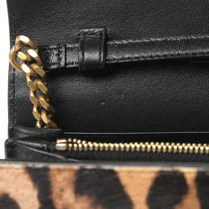 Saint Laurent Calf Hair Monogram Chain Wallet Leopard 12 of 13