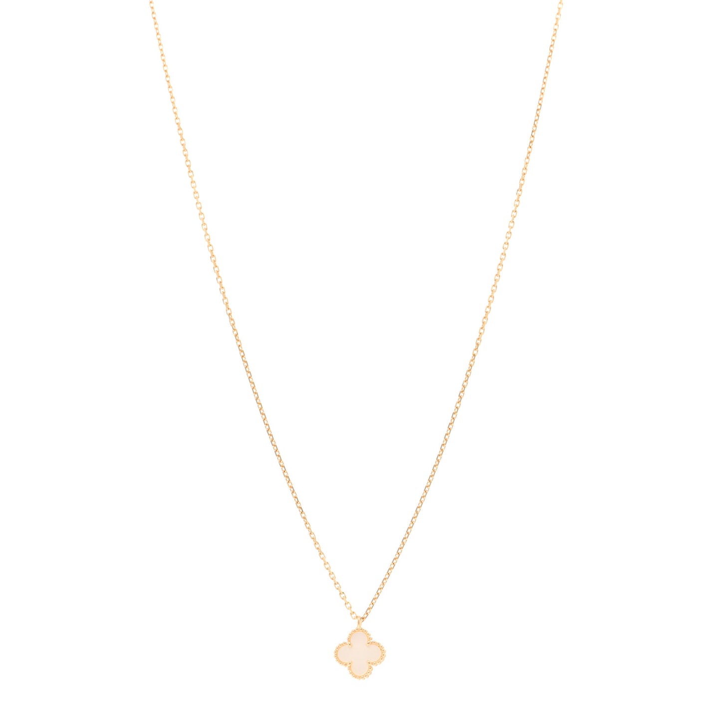 18K Yellow Gold Mother of Pearl Sweet Alhambra Pendant Necklace