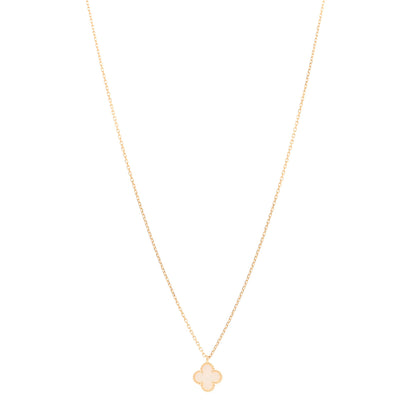Van Cleef & Arpels 18K Yellow Gold Mother of Pearl Sweet Alhambra Pendant Necklace 1 of 5