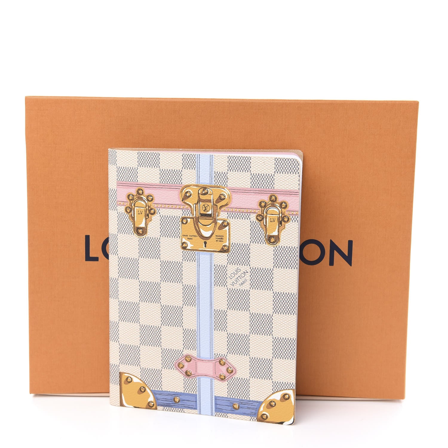 Louis Vuitton Damier Azur Summer Trunks Clemence Notebook MM 7 of 7
