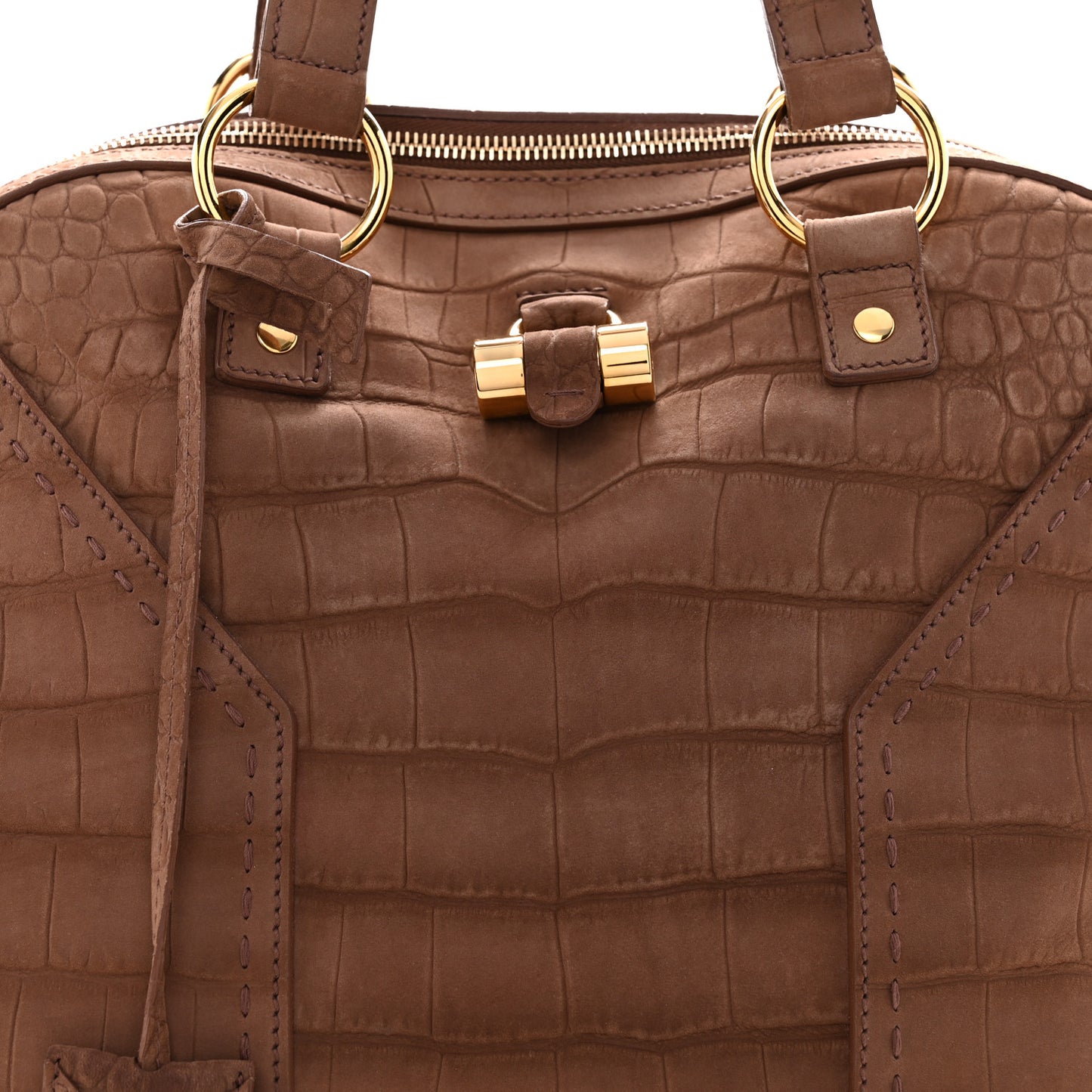 Nubuck Croc Embossed Oversized Muse Beige
