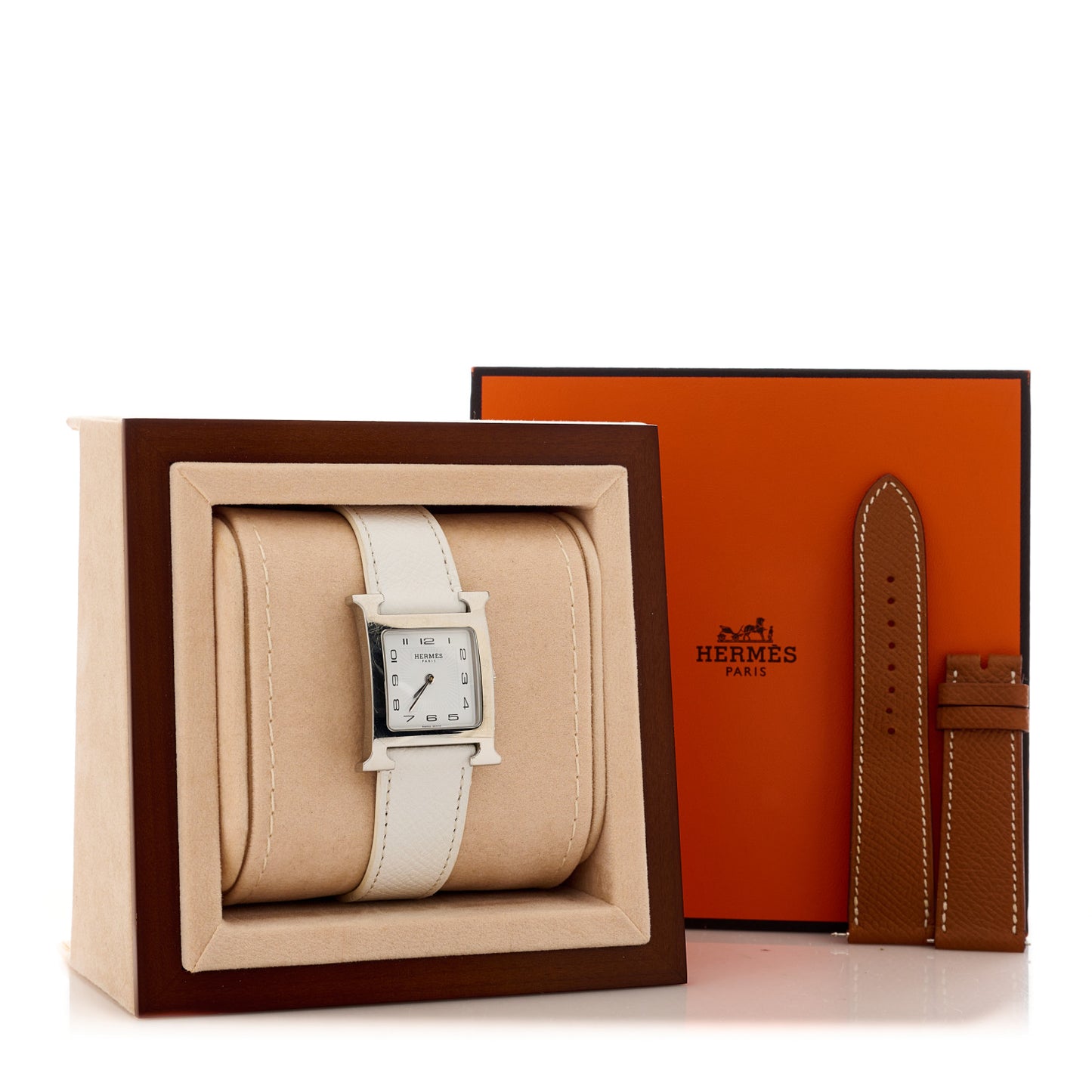 Stainless Steel Epsom 26mm Heure H Hour Quartz Watch Blanc