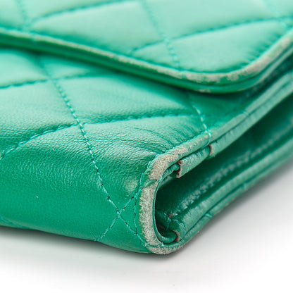 Chanel Lambskin Quilted Large Flap Wallet Green 12 of 18