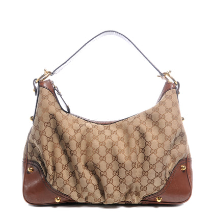 Gucci Monogram Medium Jockey Hobo Brown 1 of 8