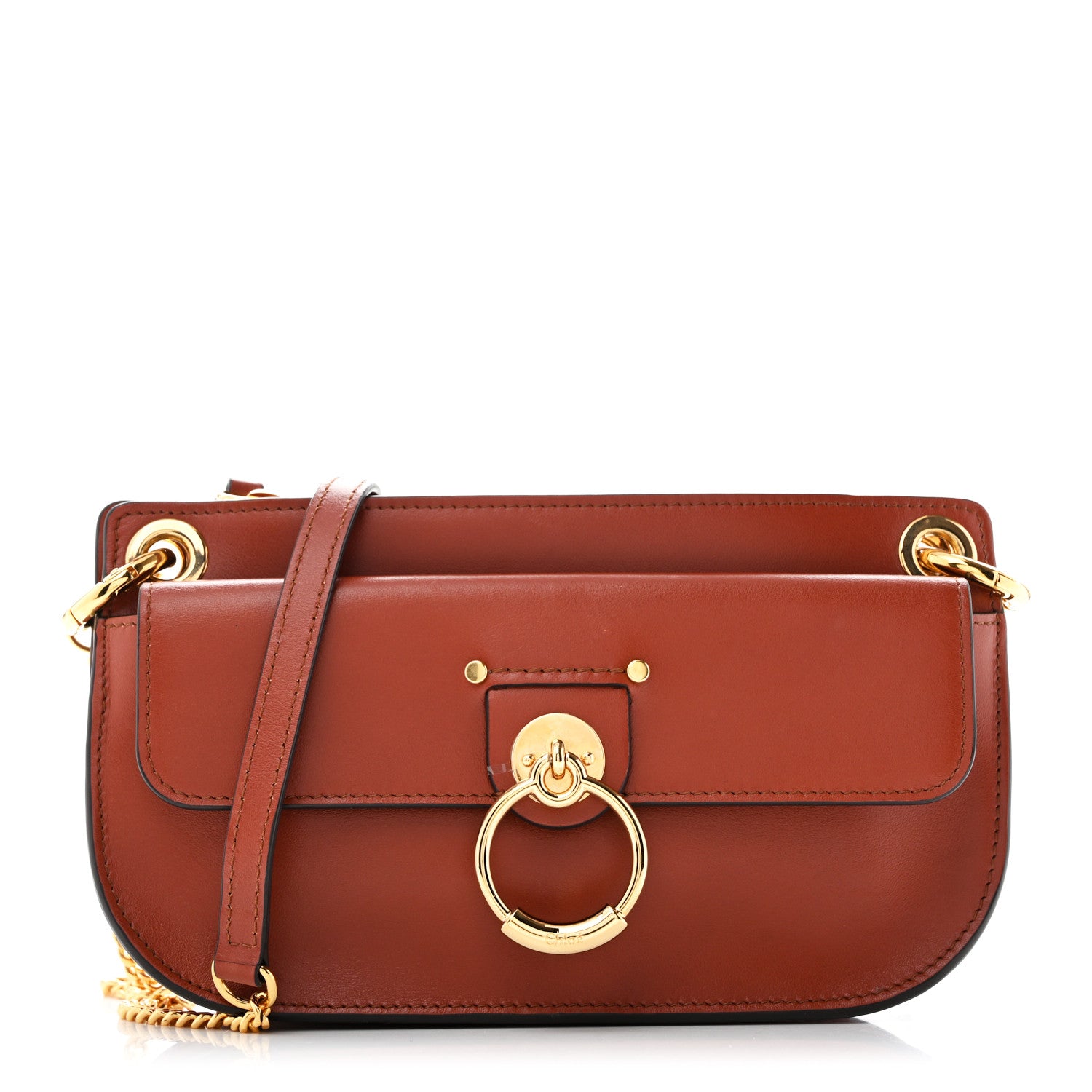 Chloe Calfskin Tess Mini Crossbody Bag Sepia Brown 1 of 13